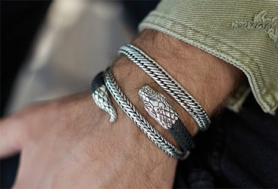 Rodyum erkek bileklik