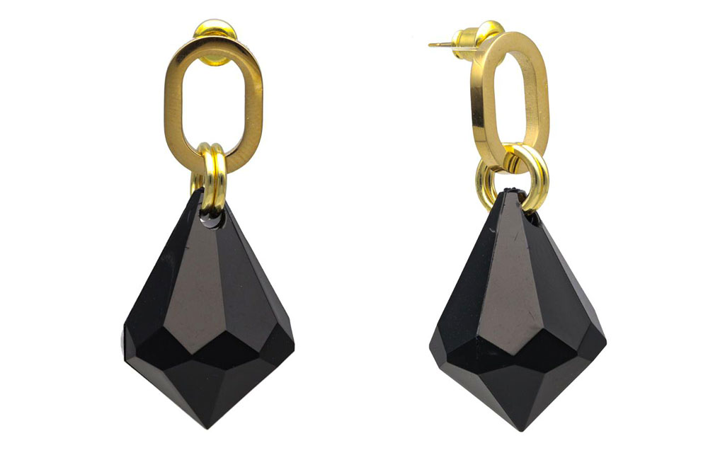 Oltu Taşı Altın Küpe